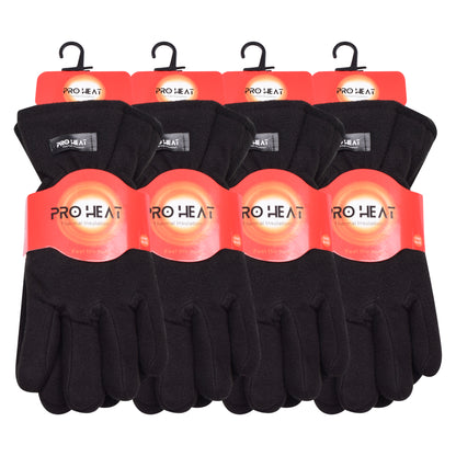 Ladies Thermal Fleece Gloves - Black (12 Pairs)