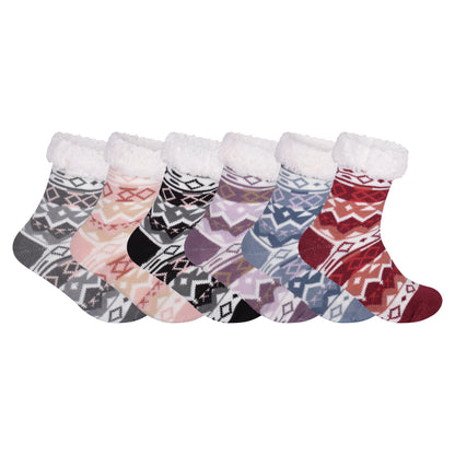 Ladies 4.8 TOG Cosy Slipper Socks - Fair Isle