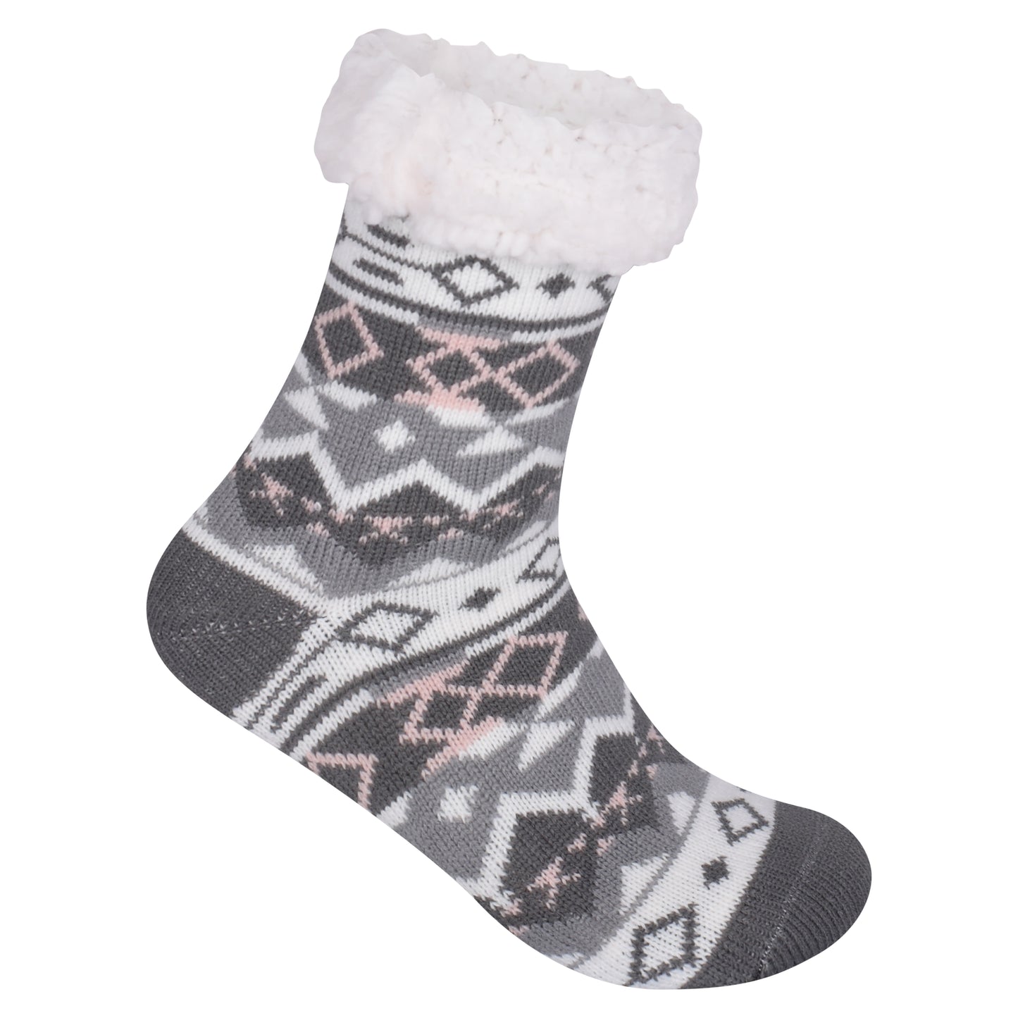 Ladies 4.8 TOG Cosy Slipper Socks - Fair Isle