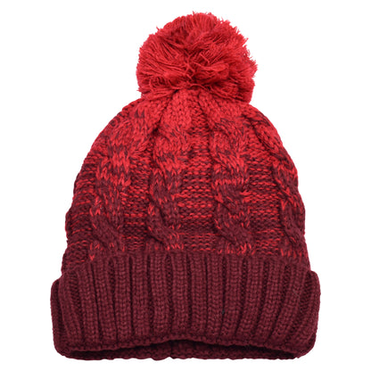 Ombre Pompom Hats - Teddy Fur Fleece Lined