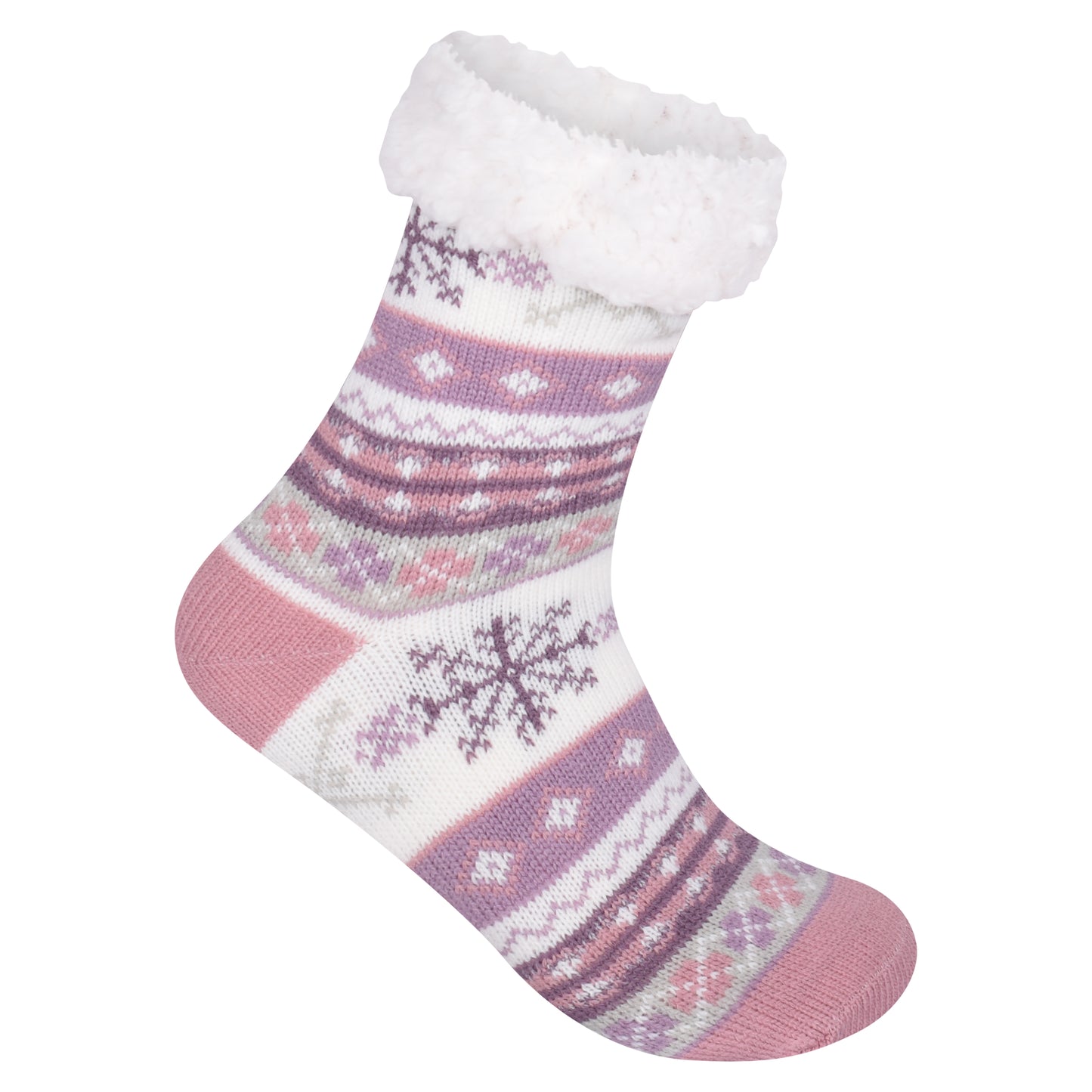 Ladies 4.8 TOG Cosy Slipper Socks - Snowflake Knit