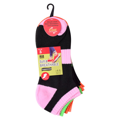 Ladies Cushioned Trainer Socks - Black/Assorted (12 Pairs)