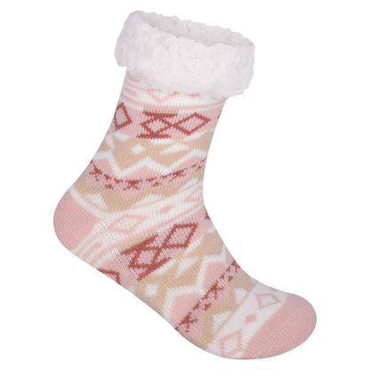 Ladies 4.8 TOG Cosy Slipper Socks - Fair Isle