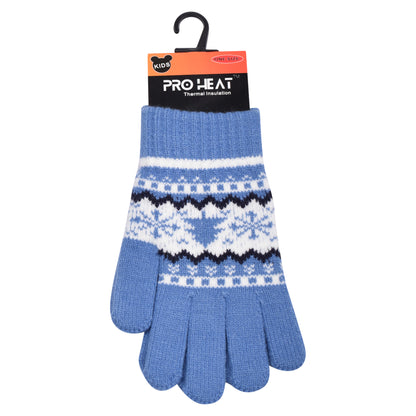 PRO HEAT™ Kids Thermal Magic Gloves - Nordic Snowflake (Assorted Colours)