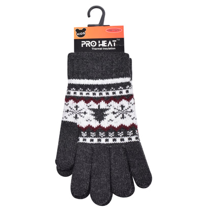PRO HEAT™ Kids Thermal Magic Gloves - Nordic Snowflake (Assorted Colours)
