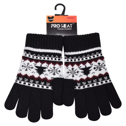 PRO HEAT™ Kids Thermal Magic Gloves - Nordic Snowflake (Assorted Colours)