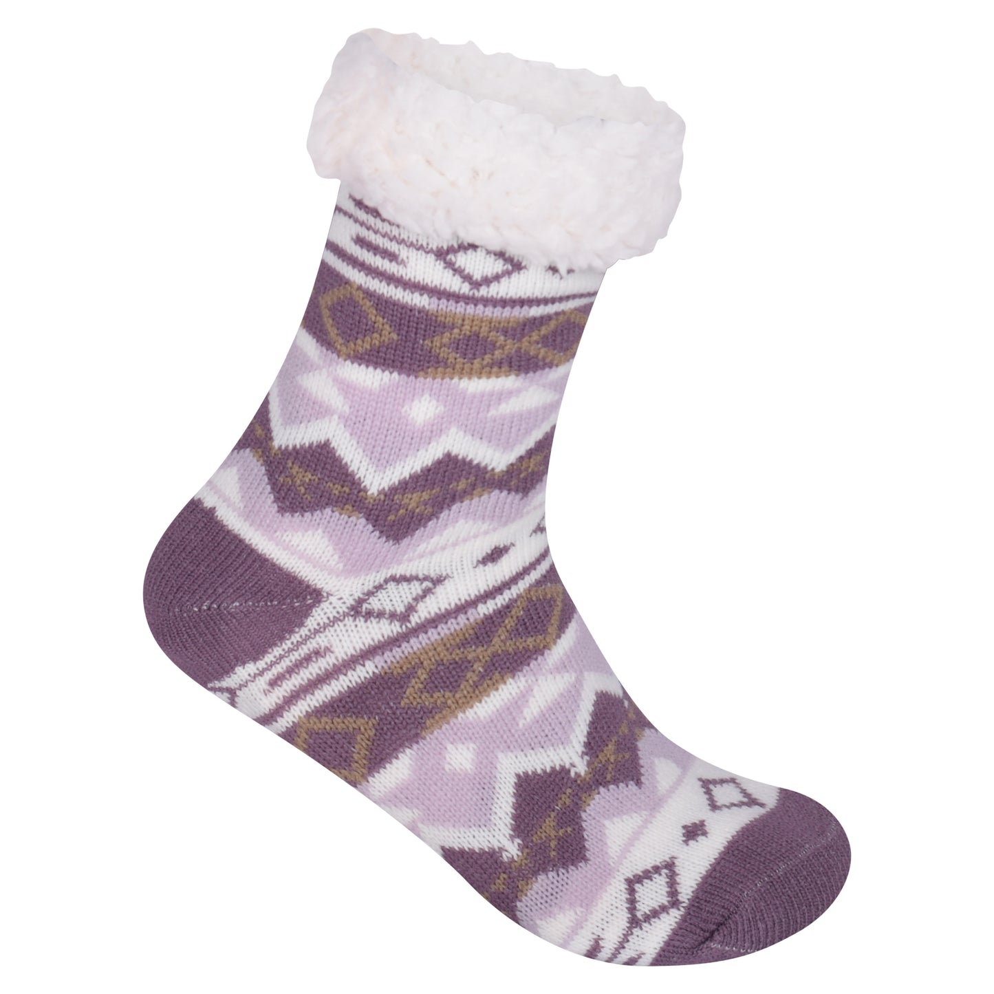 Ladies 4.8 TOG Cosy Slipper Socks - Fair Isle