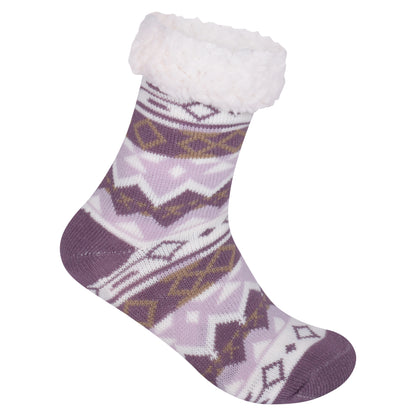 Ladies 4.8 TOG Cosy Slipper Socks - Fair Isle