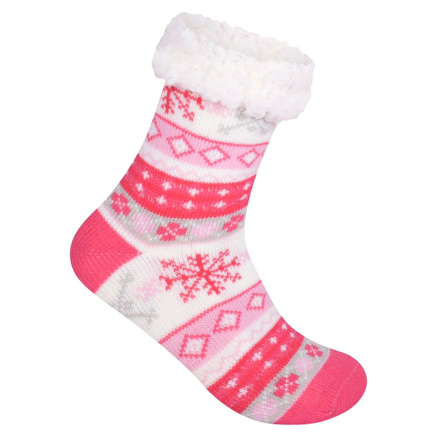 Ladies 4.8 TOG Cosy Slipper Socks - Snowflake Knit