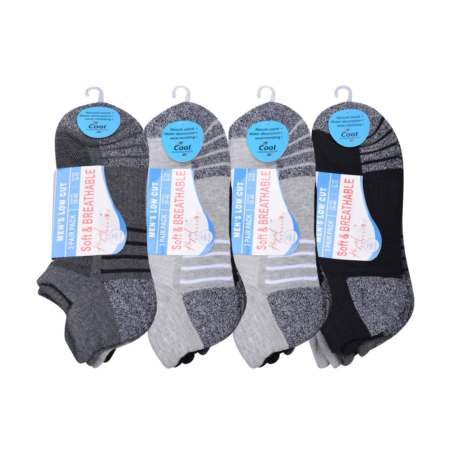 Mens Cushioned Trainer Socks - Assorted (12 Pairs)