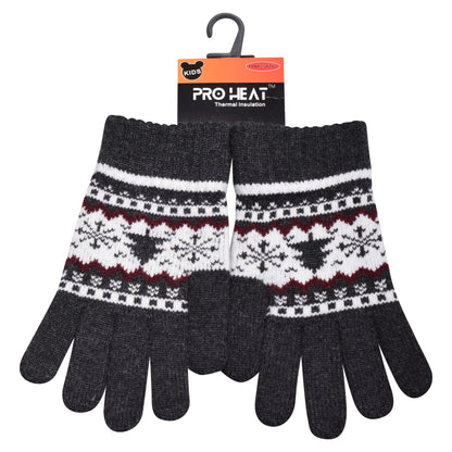 PRO HEAT™ Kids Thermal Magic Gloves - Nordic Snowflake (Assorted Colours)