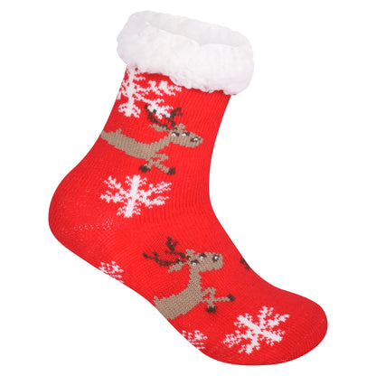 Ladies 4.8 TOG Cosy Slipper Socks - Christmas