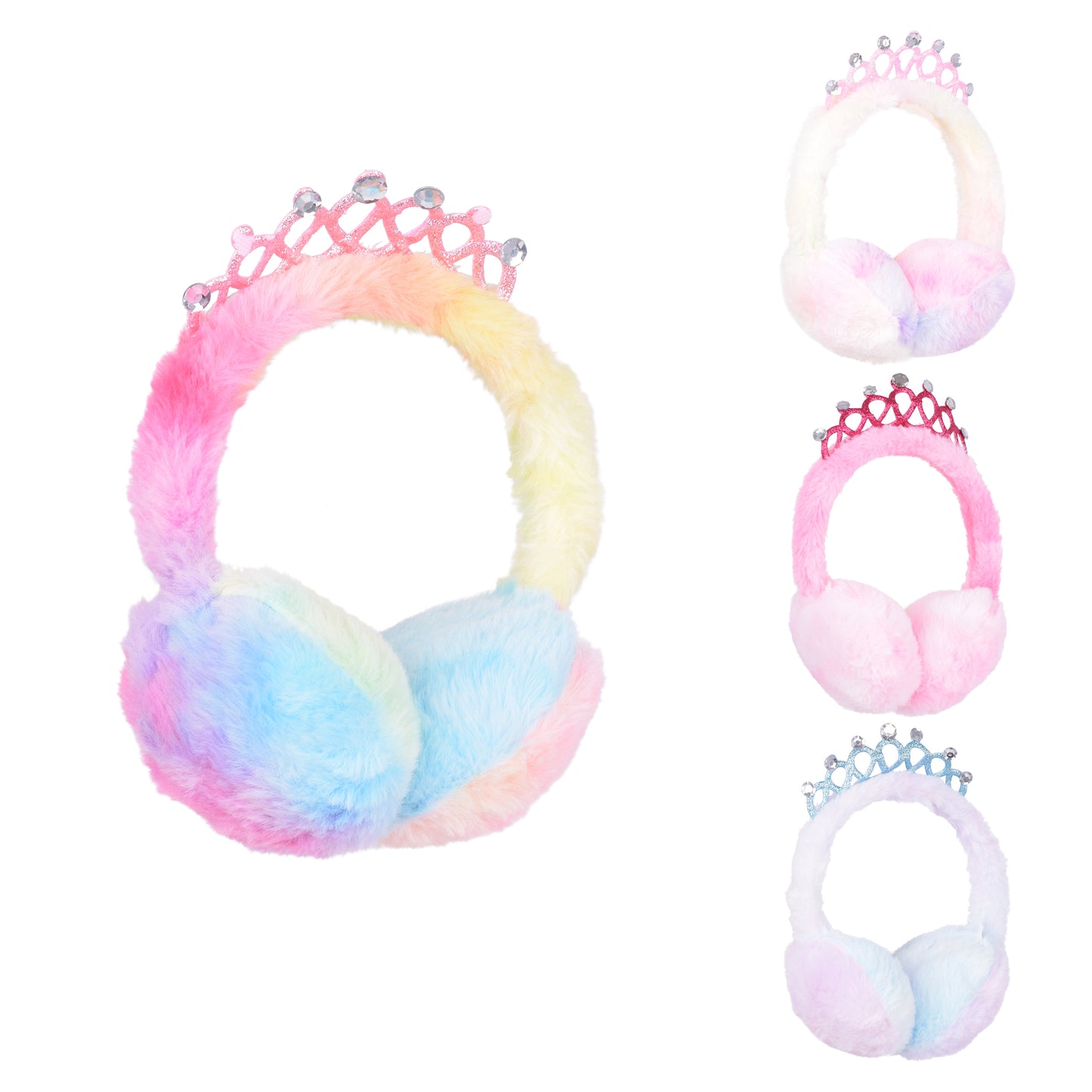 Cosy Kids Earmuffs with Magical Lights - Princess Crown (Tie Dye)