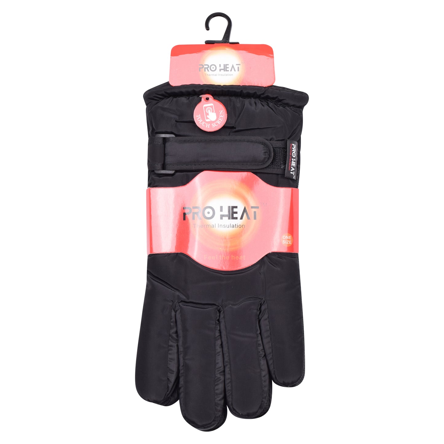 Mens Touchscreen Waterproof Gloves - Black (12 Pairs)