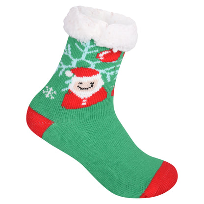 Ladies 4.8 TOG Cosy Slipper Socks - Christmas