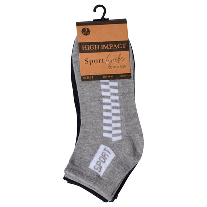 Mens Trainer Socks - Checkered (12 Pairs)