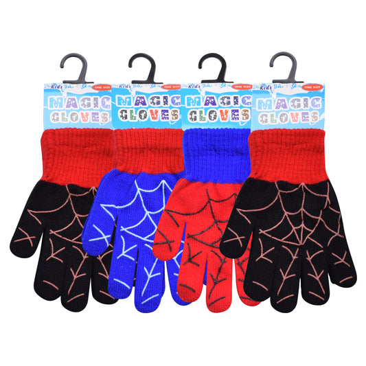 PRO HEAT™ Kids Thermal Magic Gloves - Spider Web (Assorted Colours)