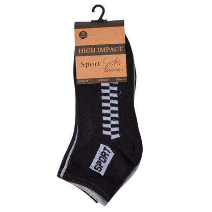 Mens Trainer Socks - Checkered (12 Pairs)