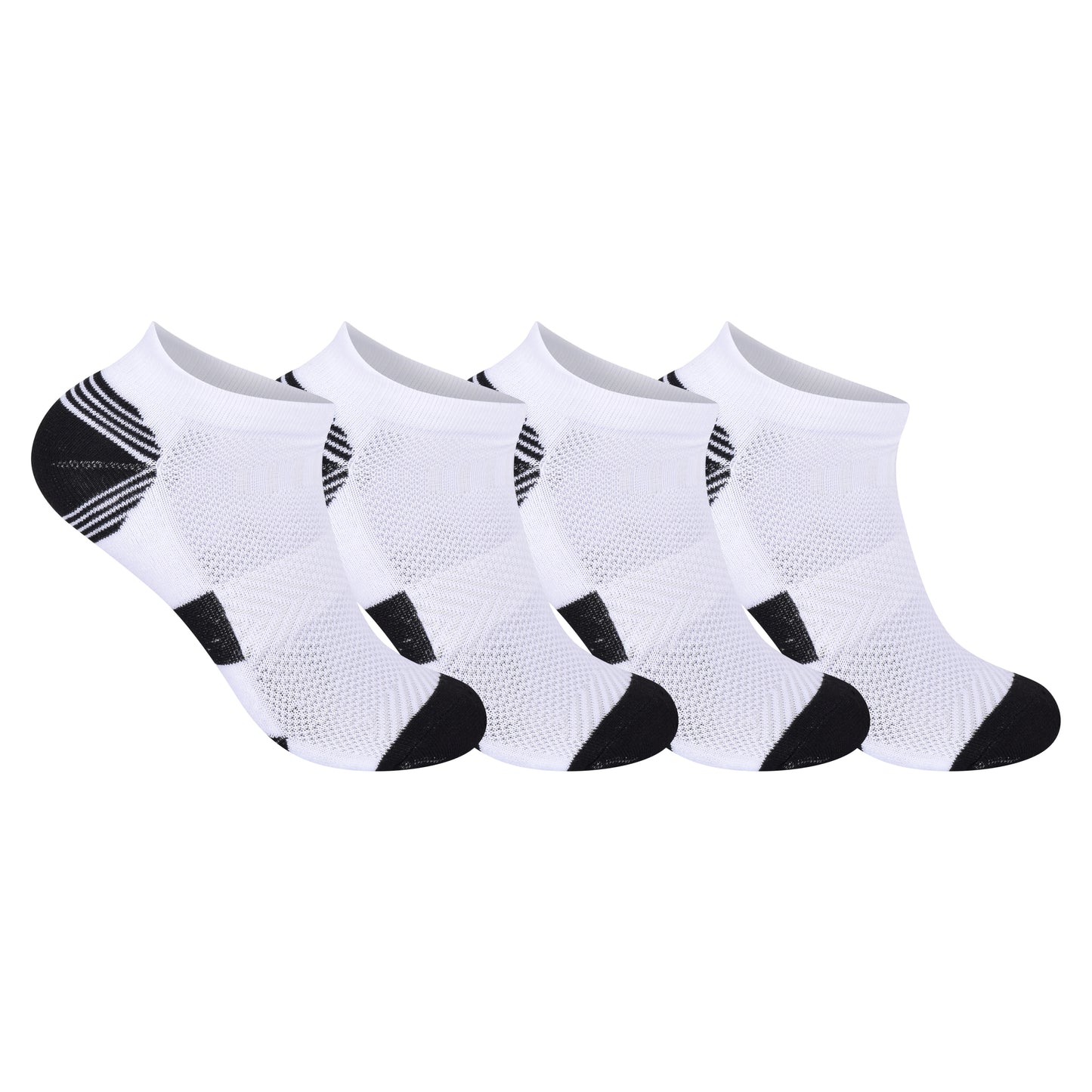 Mens Cushioned Trainer Socks - White/Black (12 Pairs)