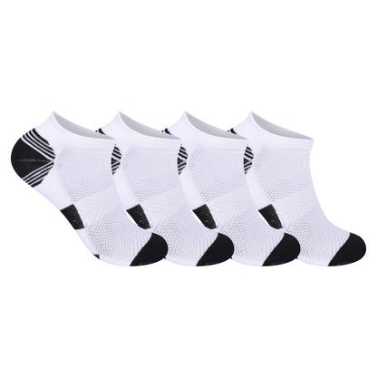 Mens Cushioned Trainer Socks - White/Black (12 Pairs)