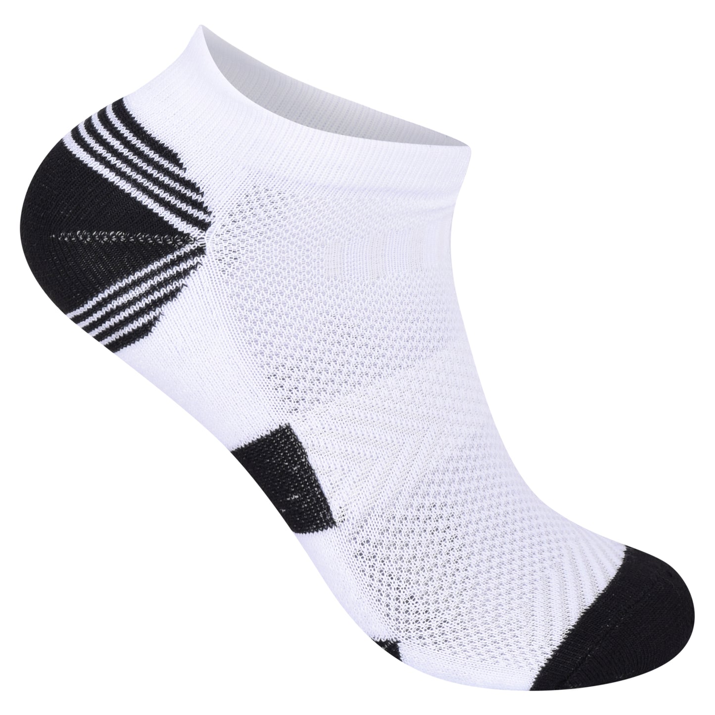 Mens Cushioned Trainer Socks - White/Black (12 Pairs)