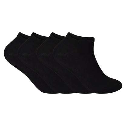 Mens Trainer Socks - Plain Black (12 Pairs)