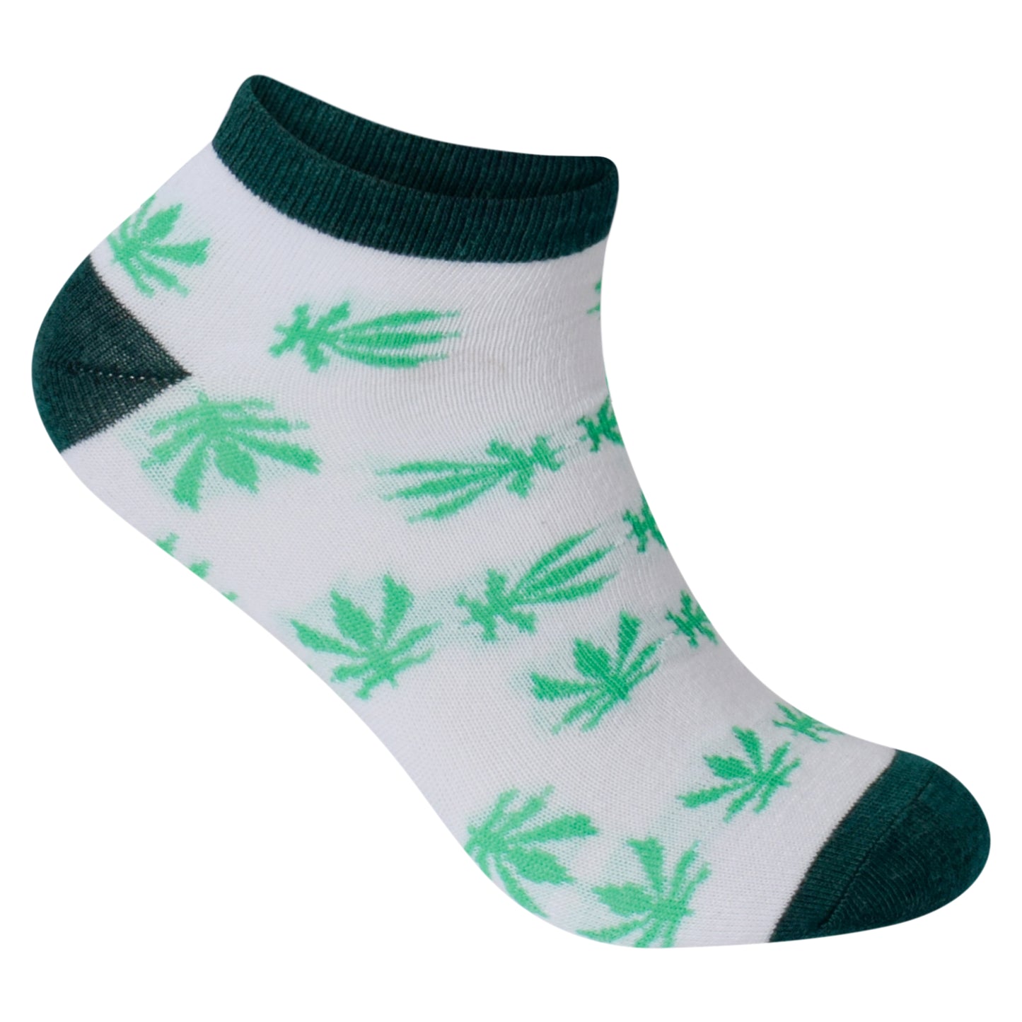 Mens Trainer Socks - Two Tone Ganja Leaf (12 Pairs)