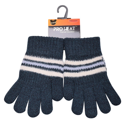 PRO HEAT™ Kids Thermal Magic Gloves - Mid Stripes (Assorted Colours)
