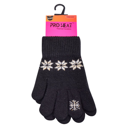 PRO HEAT™ Kids Thermal Magic Gloves - Snowflake (Assorted Colours)