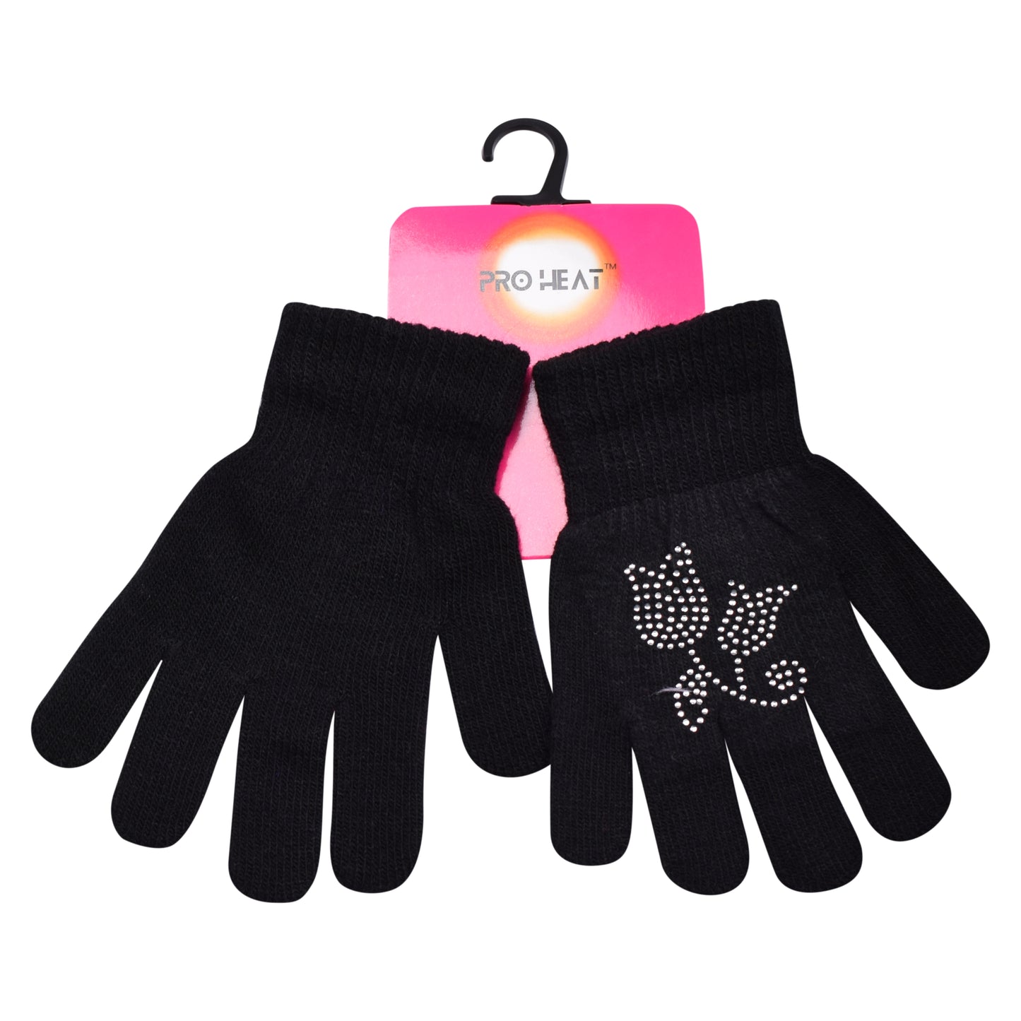 PRO HEAT™ Kids Thermal Magic Gloves - Rhinestone Two Flowers (Assorted Colours)