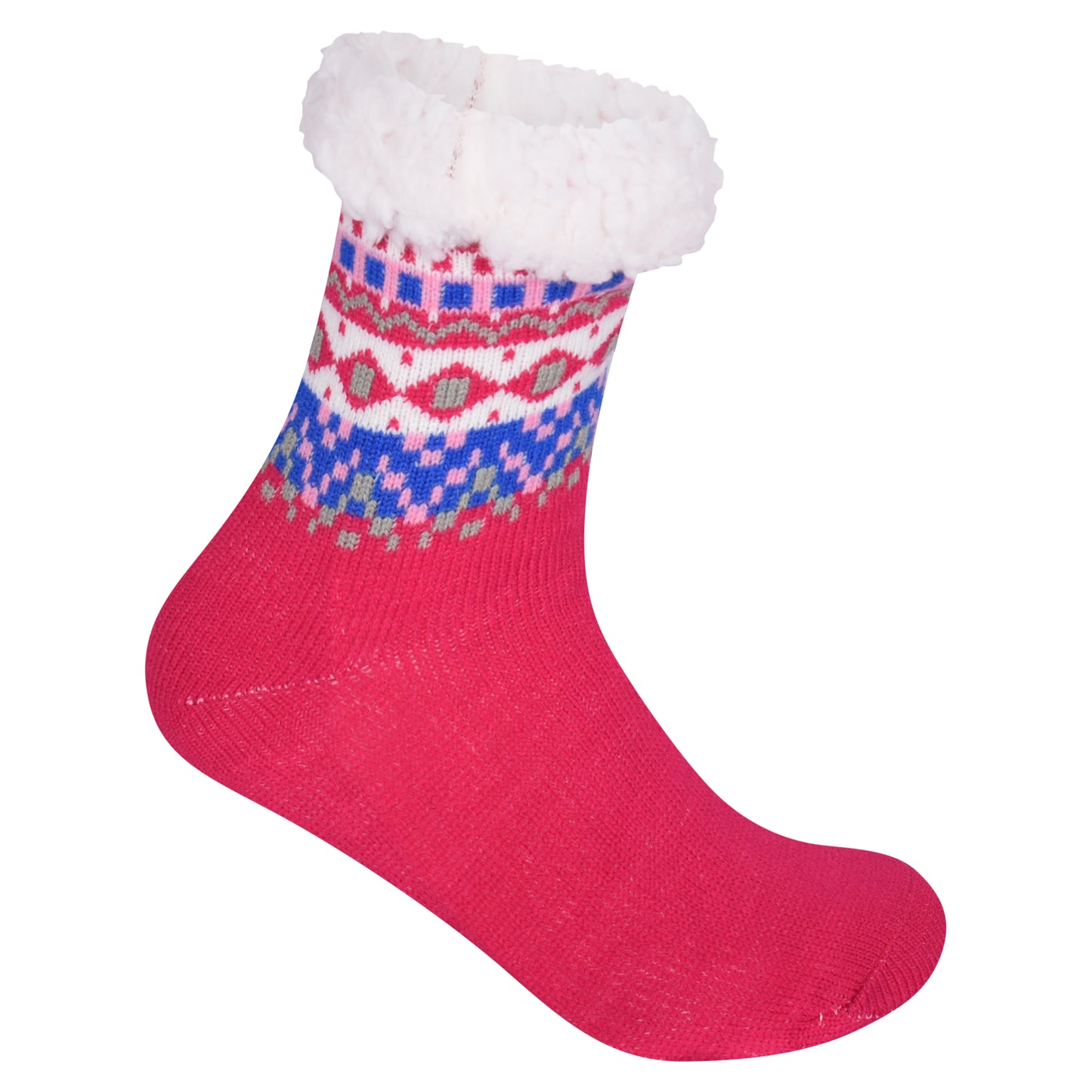 Ladies 4.8 TOG Cosy Slipper Socks - Colourful Nordic Pattern