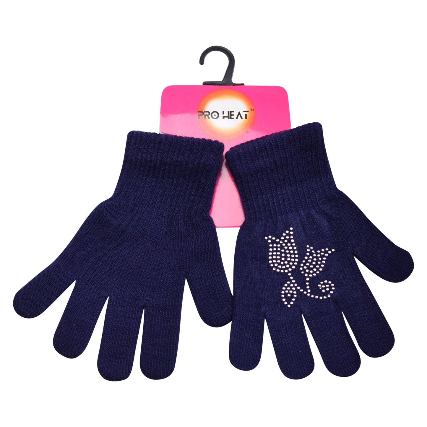 PRO HEAT™ Kids Thermal Magic Gloves - Rhinestone Two Flowers (Assorted Colours)