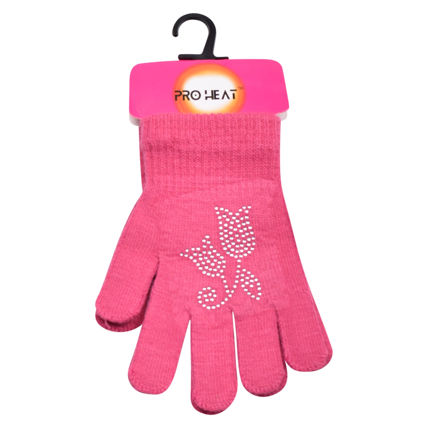 PRO HEAT™ Kids Thermal Magic Gloves - Rhinestone Two Flowers (Assorted Colours)