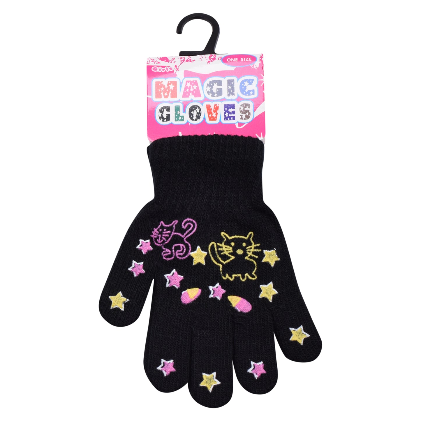 PRO HEAT™ Kids Thermal Magic Gloves - Kitten/Stars (Assorted Colours)