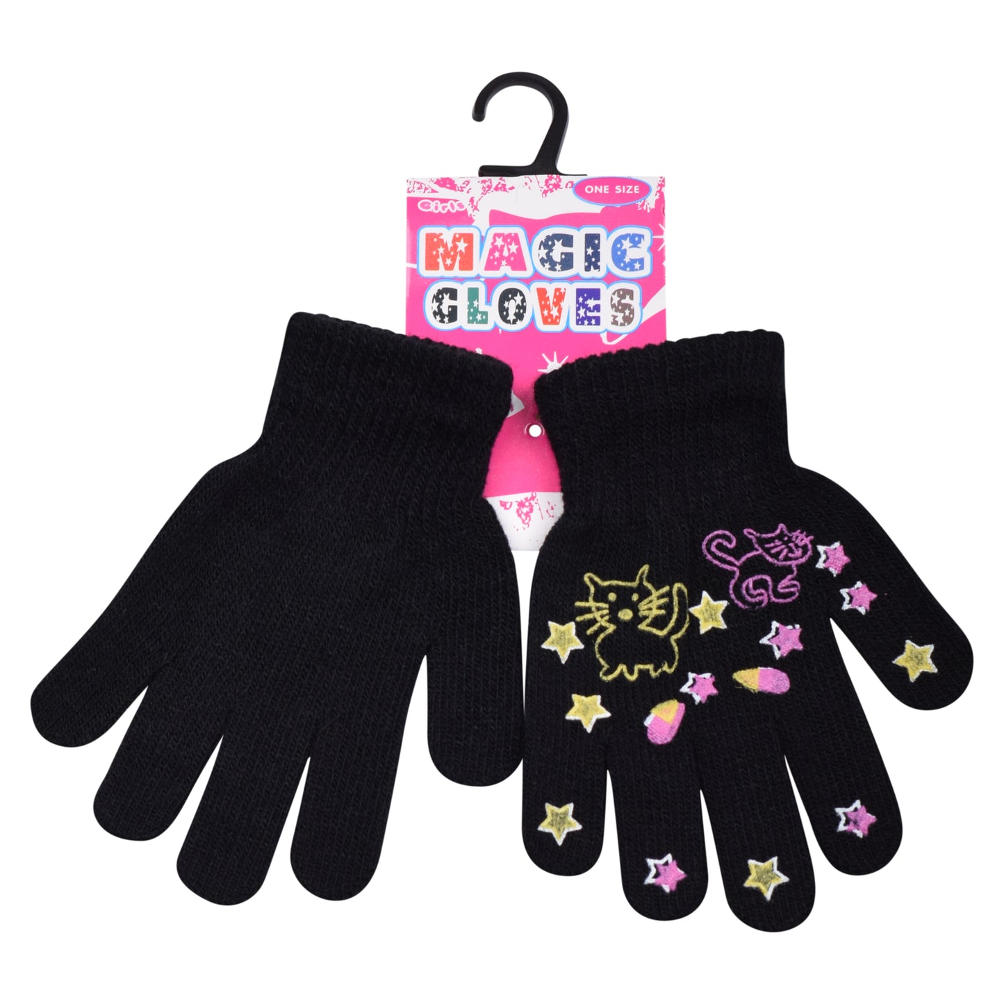 PRO HEAT™ Kids Thermal Magic Gloves - Kitten/Stars (Assorted Colours)