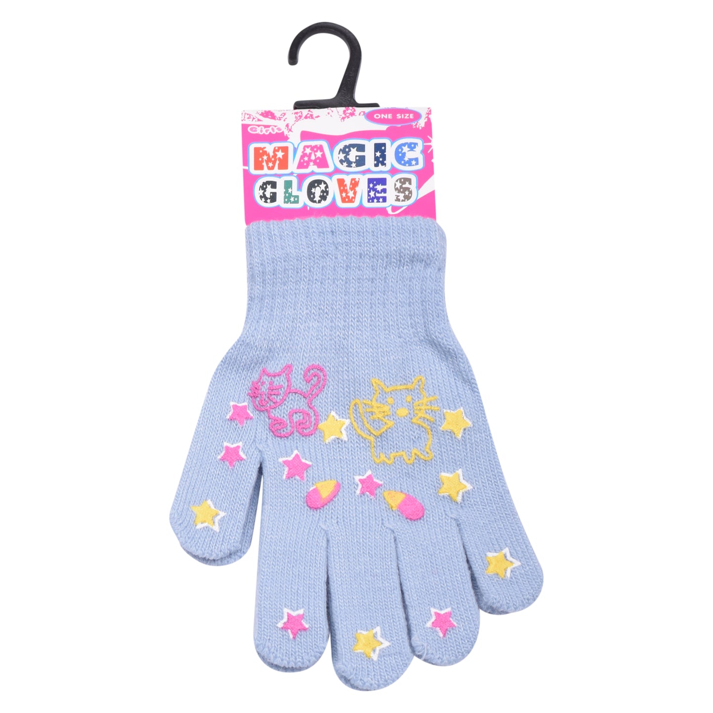PRO HEAT™ Kids Thermal Magic Gloves - Kitten/Stars (Assorted Colours)