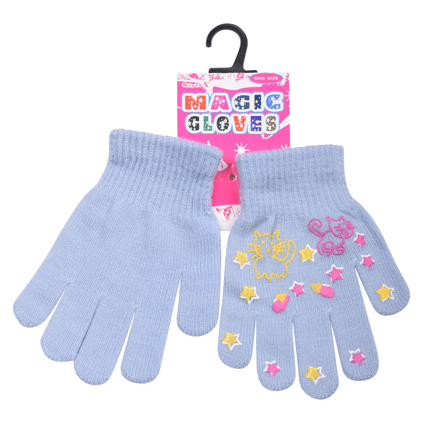 PRO HEAT™ Kids Thermal Magic Gloves - Kitten/Stars (Assorted Colours)