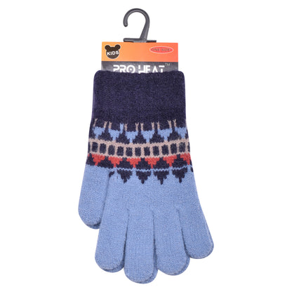 PRO HEAT™ Kids Thermal Magic Gloves - Fair Isle (Assorted Colours)