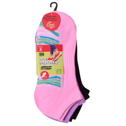 Ladies Cushioned Trainer Socks - Assorted Stripes (12 Pairs)