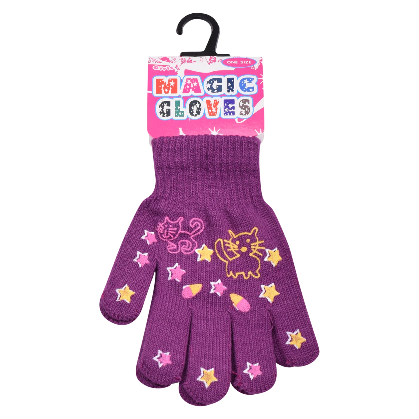 PRO HEAT™ Kids Thermal Magic Gloves - Kitten/Stars (Assorted Colours)