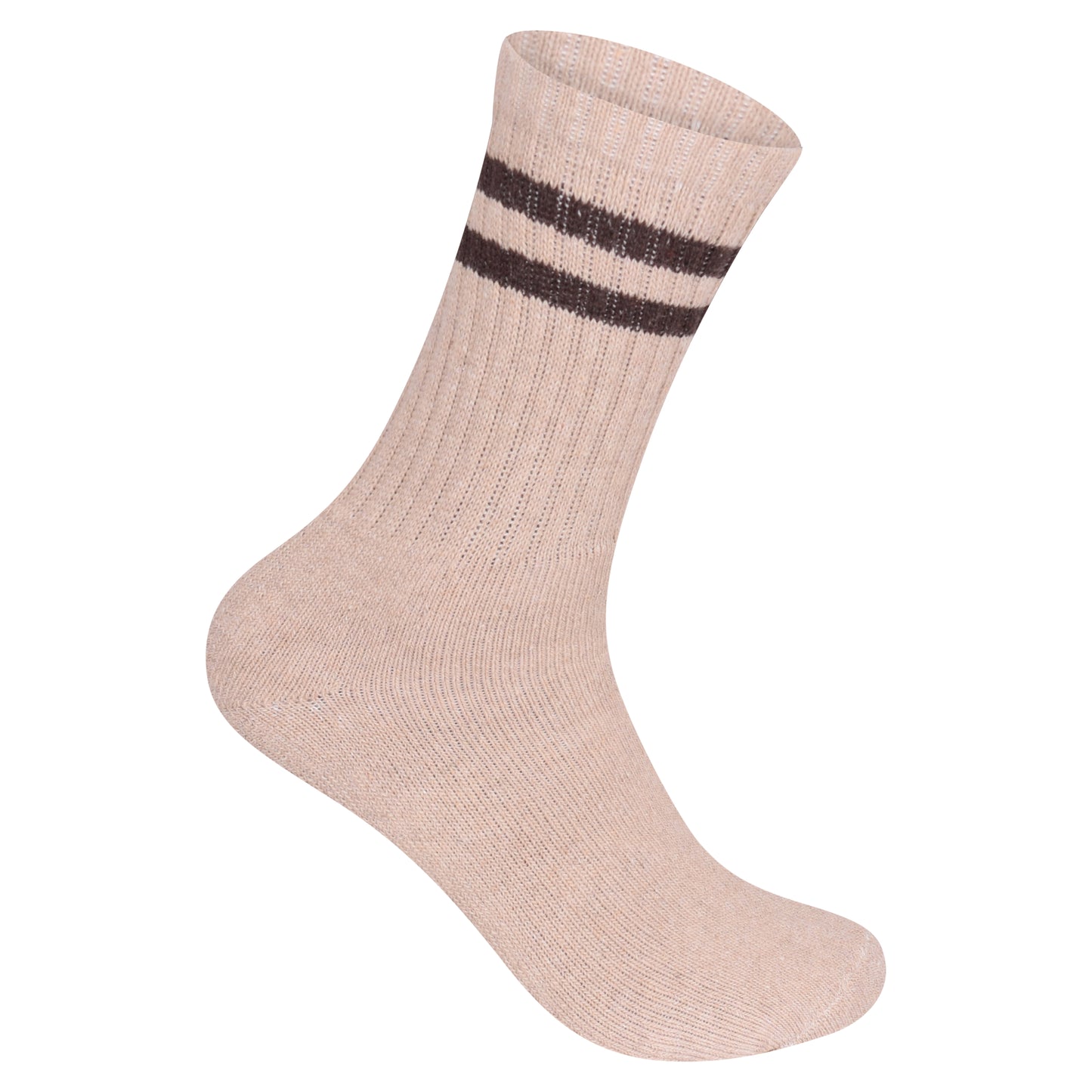 Mens Merino Lambs Wool Socks - Striped (12 Pairs)