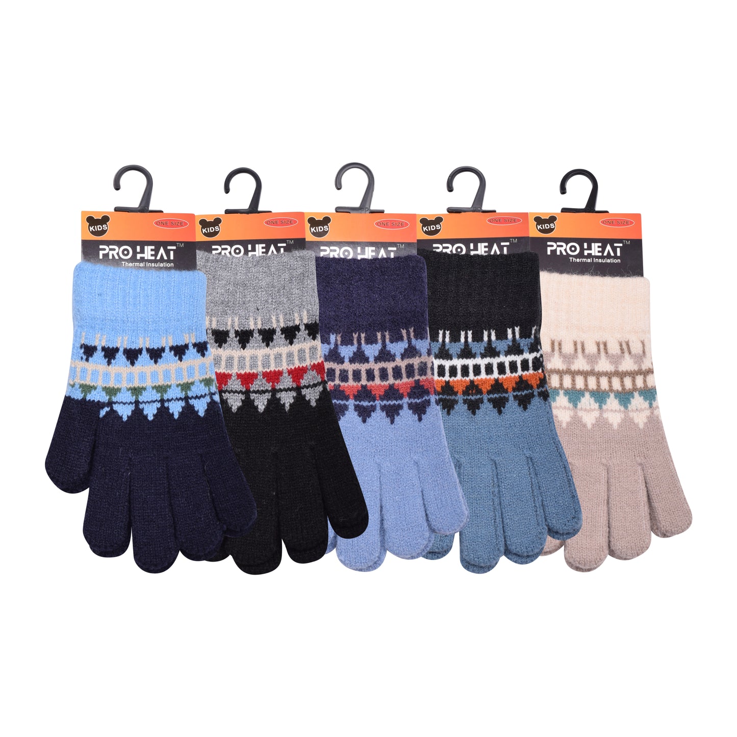 PRO HEAT™ Kids Thermal Magic Gloves - Fair Isle (Assorted Colours)
