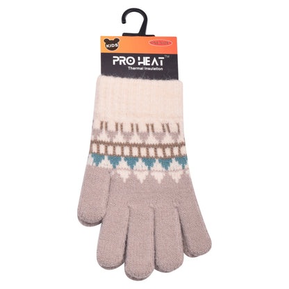 PRO HEAT™ Kids Thermal Magic Gloves - Fair Isle (Assorted Colours)