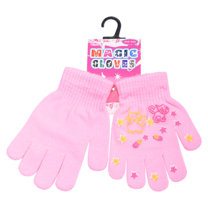 PRO HEAT™ Kids Thermal Magic Gloves - Kitten/Stars (Assorted Colours)
