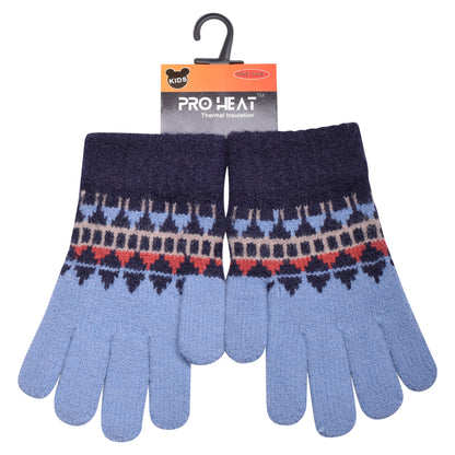 PRO HEAT™ Kids Thermal Magic Gloves - Fair Isle (Assorted Colours)
