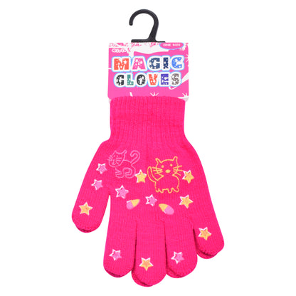PRO HEAT™ Kids Thermal Magic Gloves - Kitten/Stars (Assorted Colours)