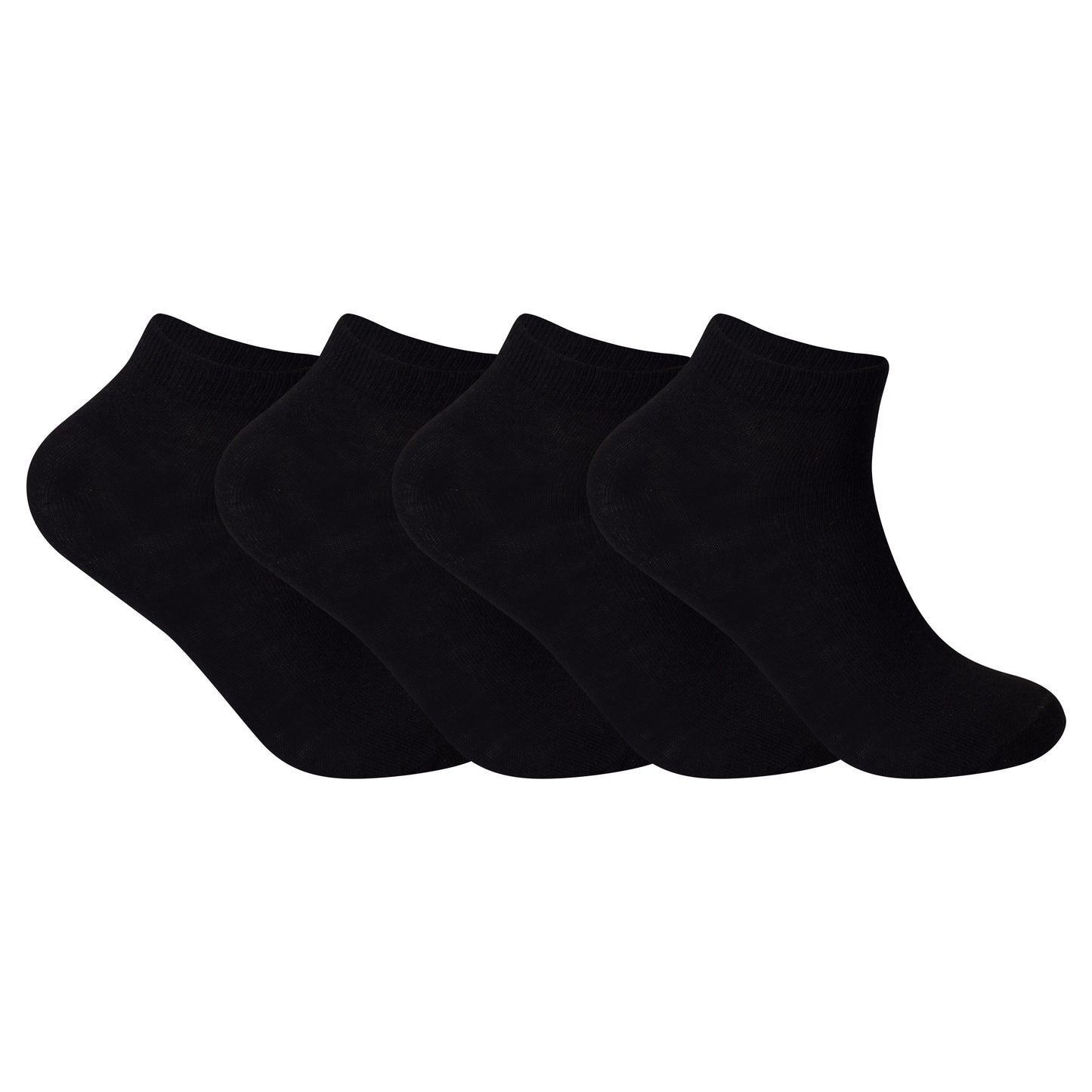 Ladies Trainer Socks - Plain Black (12 Pairs)