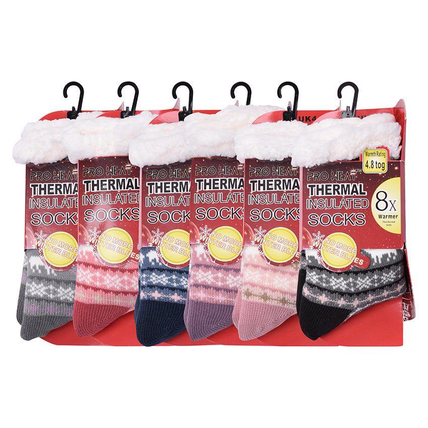 Ladies 4.8 TOG Cosy Slipper Socks - Big Snowflake