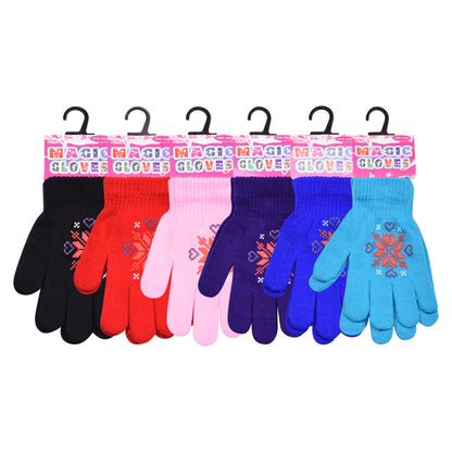 PRO HEAT™ Kids Thermal Magic Gloves - Diamond Snowflake (Assorted Colours)