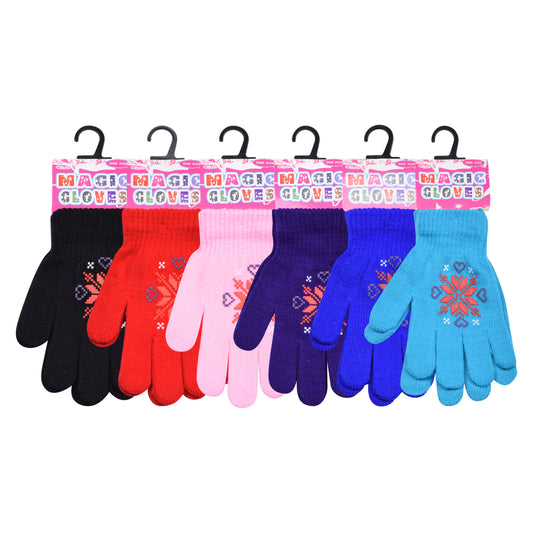 PRO HEAT™ Kids Thermal Magic Gloves - Diamond Snowflake (Assorted Colours)